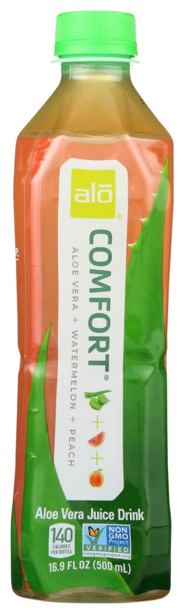 ALO: Comfort Aloe Vera Watermelon Peach Juice Drink, 16.9 fo