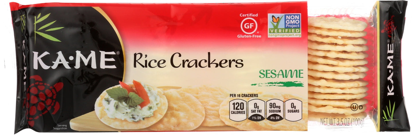 KA ME: Sesame Rice Crackers, 3.5 oz