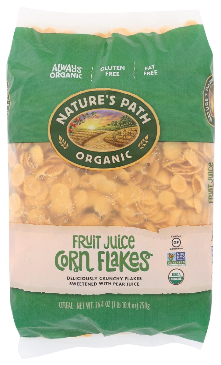 NATURES PATH: Fruit Juice Sweetened Corn Flakes Cereal, 26.4 oz
