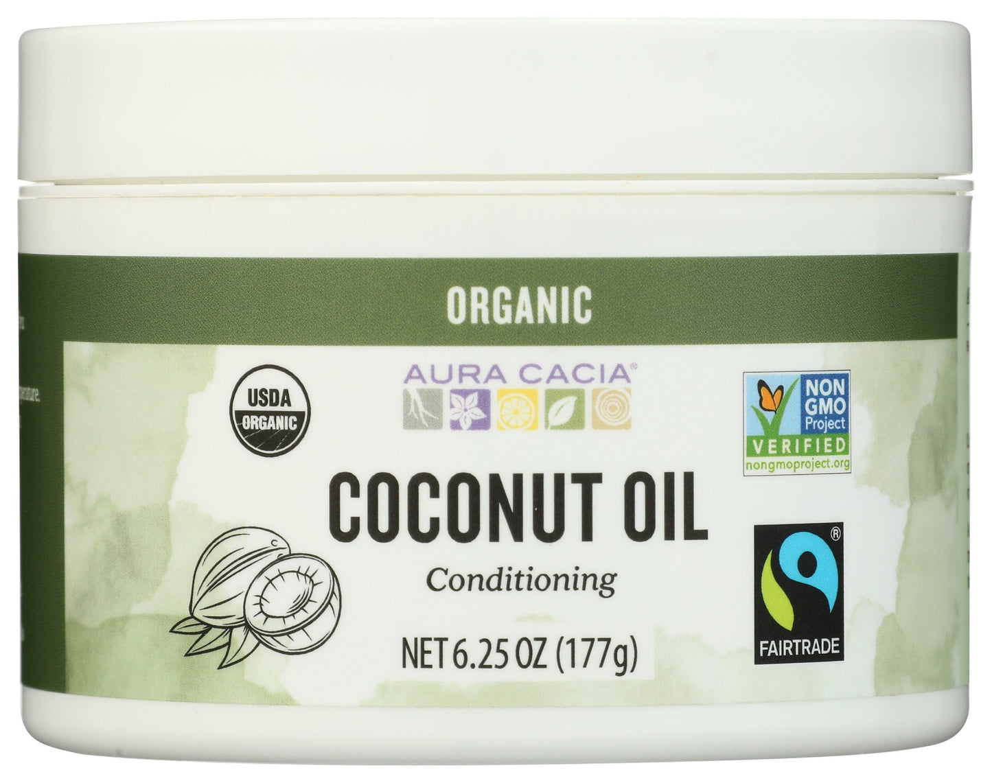 AURA CACIA: Organic Unrefined Coconut Oil, 6.25 fo