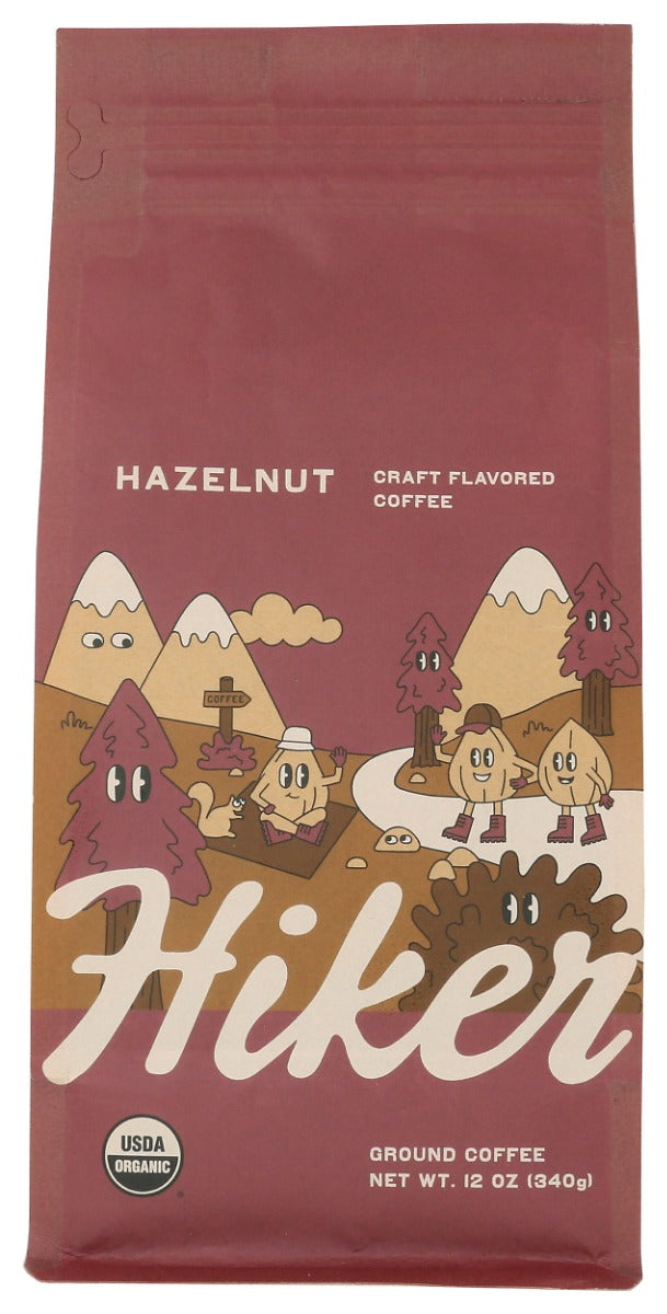 HIKER COFFEE: Hazelnut Ground Coffee, 12 oz