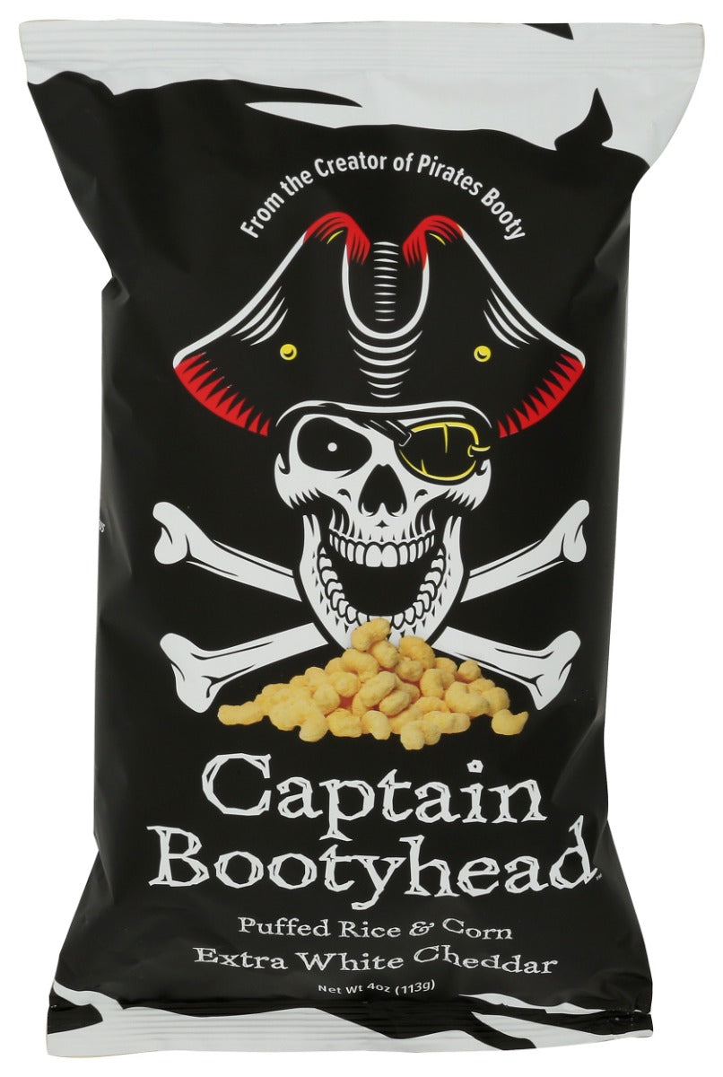 CAPTAIN BOOTYHEAD: Puffed Rice and Corn Extra White Cheddar, 4 oz