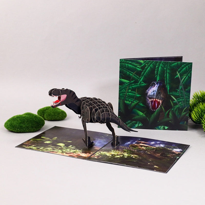 3D Dinosaur Pop-Up Greeting Cards with Envelope