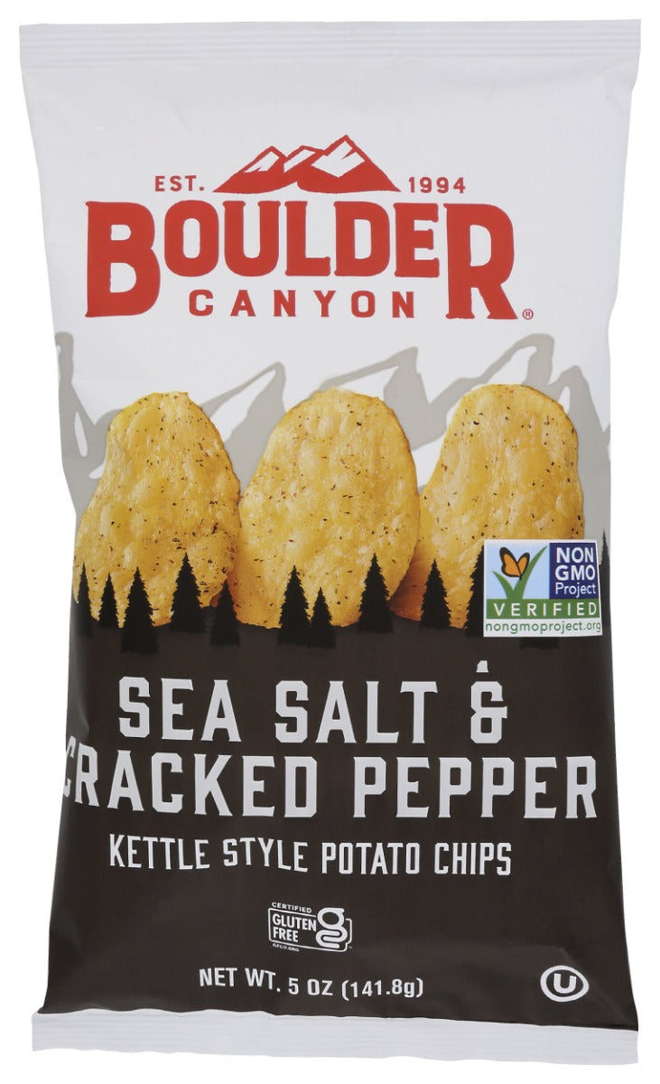 BOULDER CANYON: Sea Salt and Cracked Pepper Kettle Style Potato Chips, 5 oz