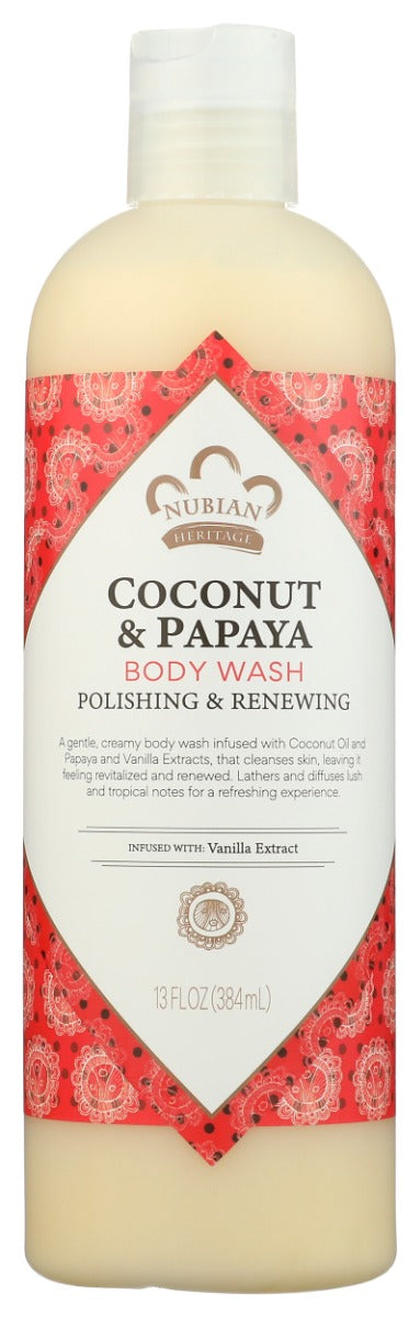NUBIAN HERITAGE: Coconut and Papaya Body Wash, 13 fo