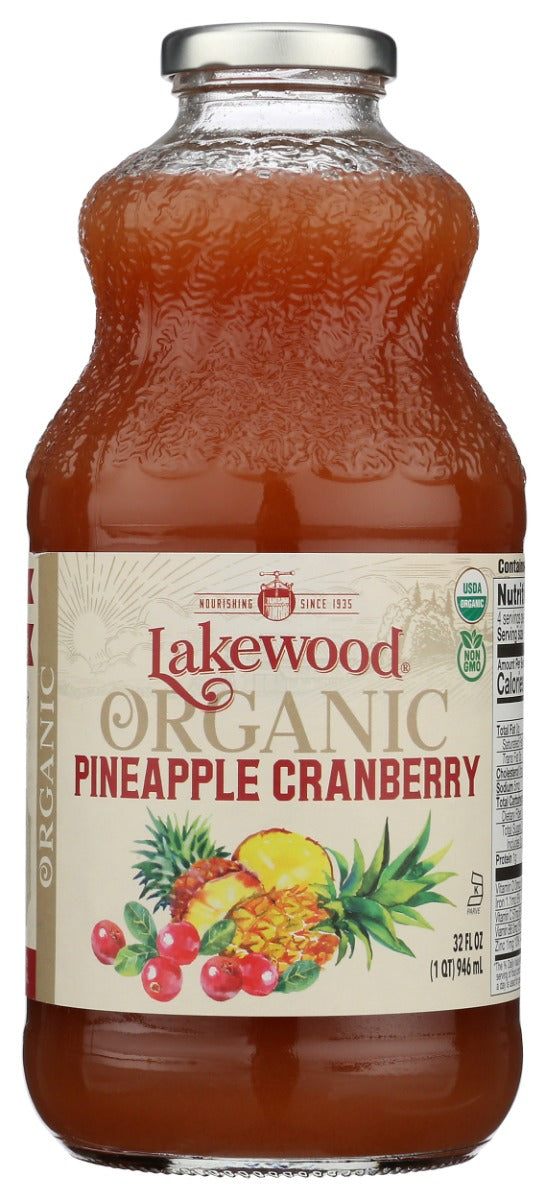 LAKEWOOD: Organic Pineapple Cranberry Juice, 32 fo