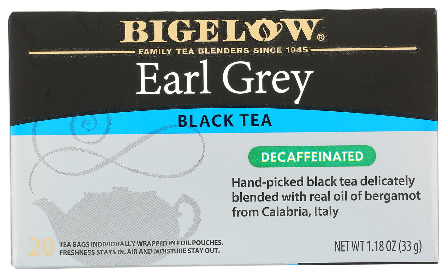 BIGELOW: Earl Grey Decaf Black Tea 20Bg, 1.18 oz