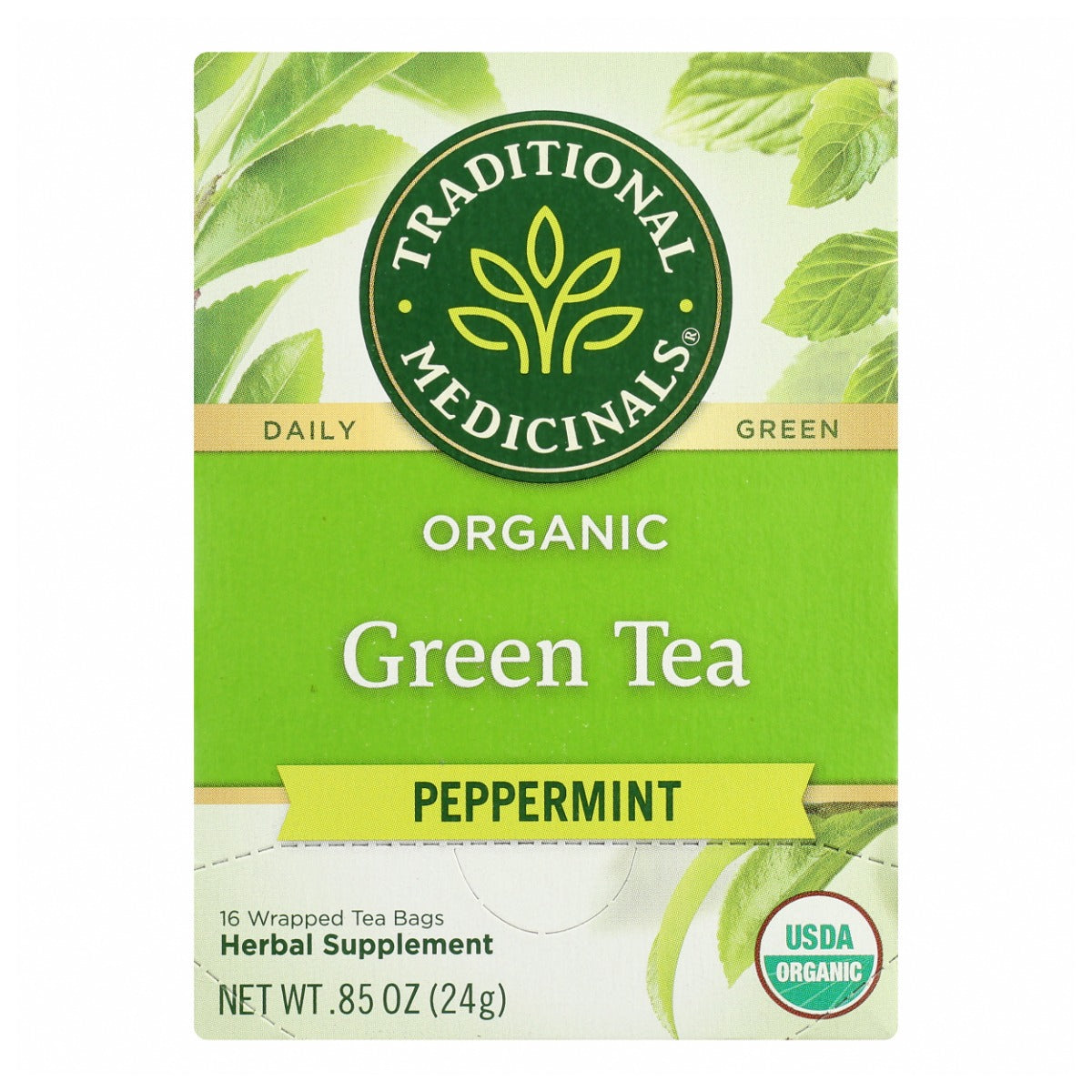 TRADITIONAL MEDICINALS: Green Tea Peppermint, 16 bg