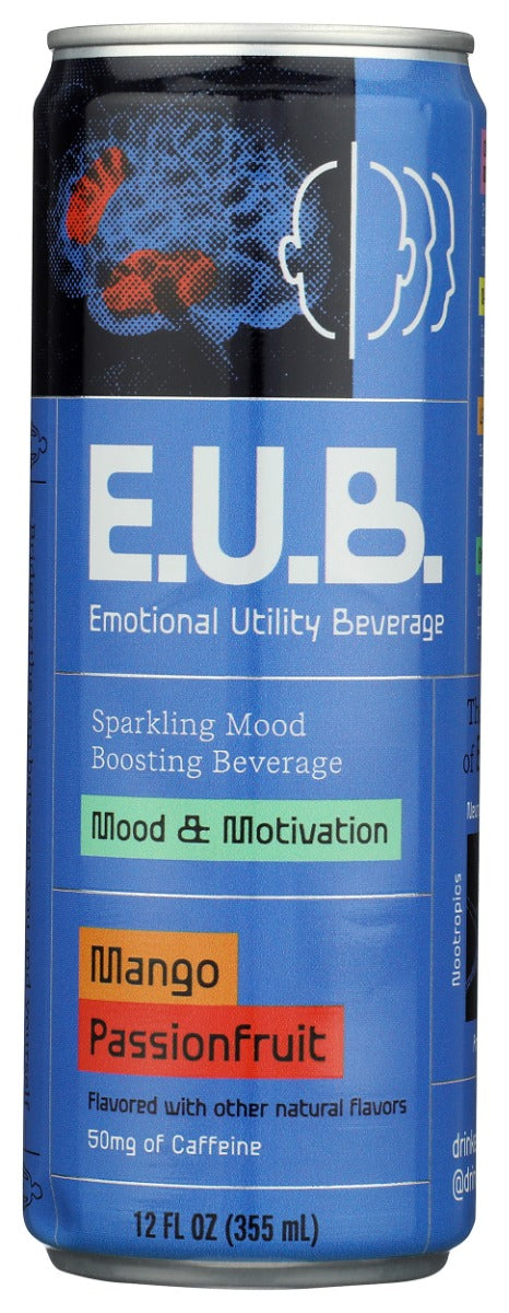 EMOTIONAL UTILITY BEVERAGE: Mango Passionfruit Mood and Motivation Beverage, 12 fo