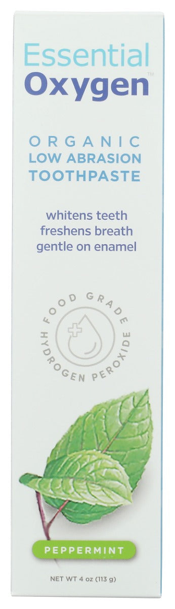 ESSENTIALOXYGEN: Organic Low Abrasion Toothpaste Peppermint, 4 oz