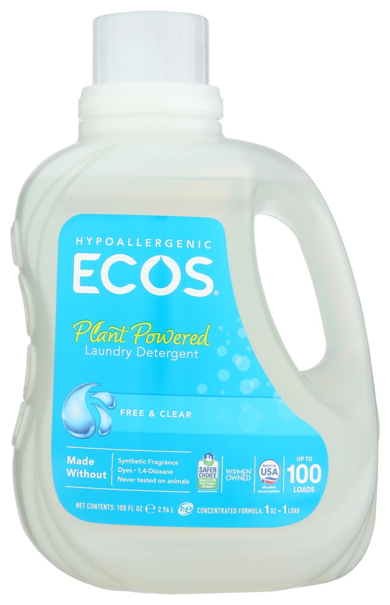 ECOS: Hypoallergenic Laundry Detergent Free and Clear, 100 oz