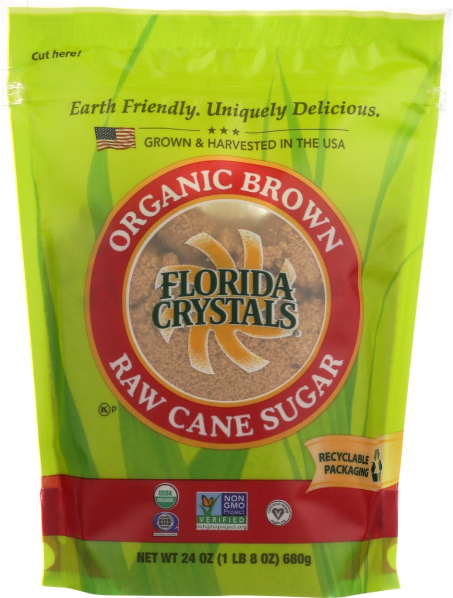 FLORIDA CRYSTALS: Organic Brown Raw Cane Sugar, 24 oz