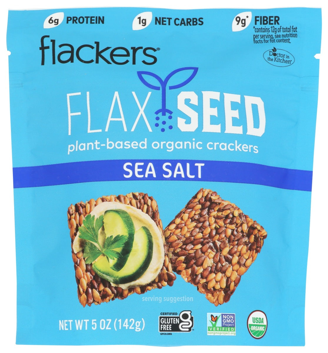 DOCTOR IN THE KITCHEN: Sea Salt Flaxseed Crackers, 5 oz