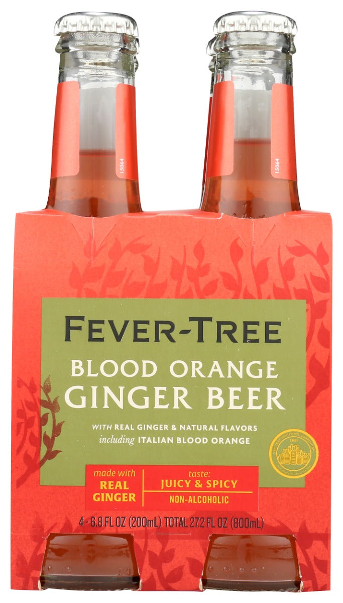 FEVER TREE: Blood Orange Ginger Beer 4 Count, 27.2 fo