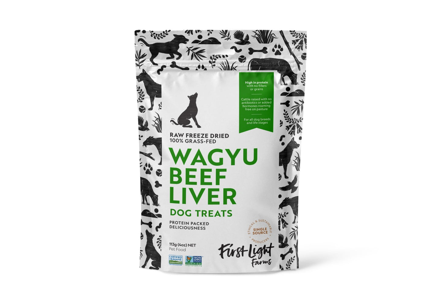 FIRST LIGHT: Wagyu Beef Liver Dog Treats, 4 oz