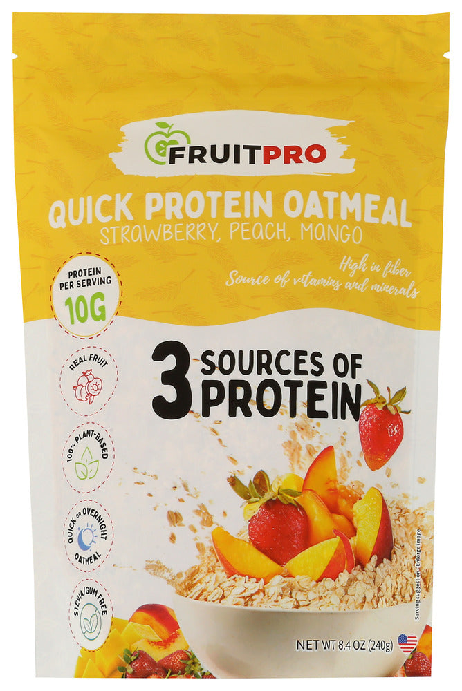 FRUITPRO: Strawberry Peach Mango Quick Protein Oatmeal, 8.4 oz