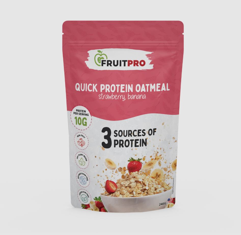 FRUITPRO: Strawberry Banana Quick Protein Oatmeal, 8.4 oz