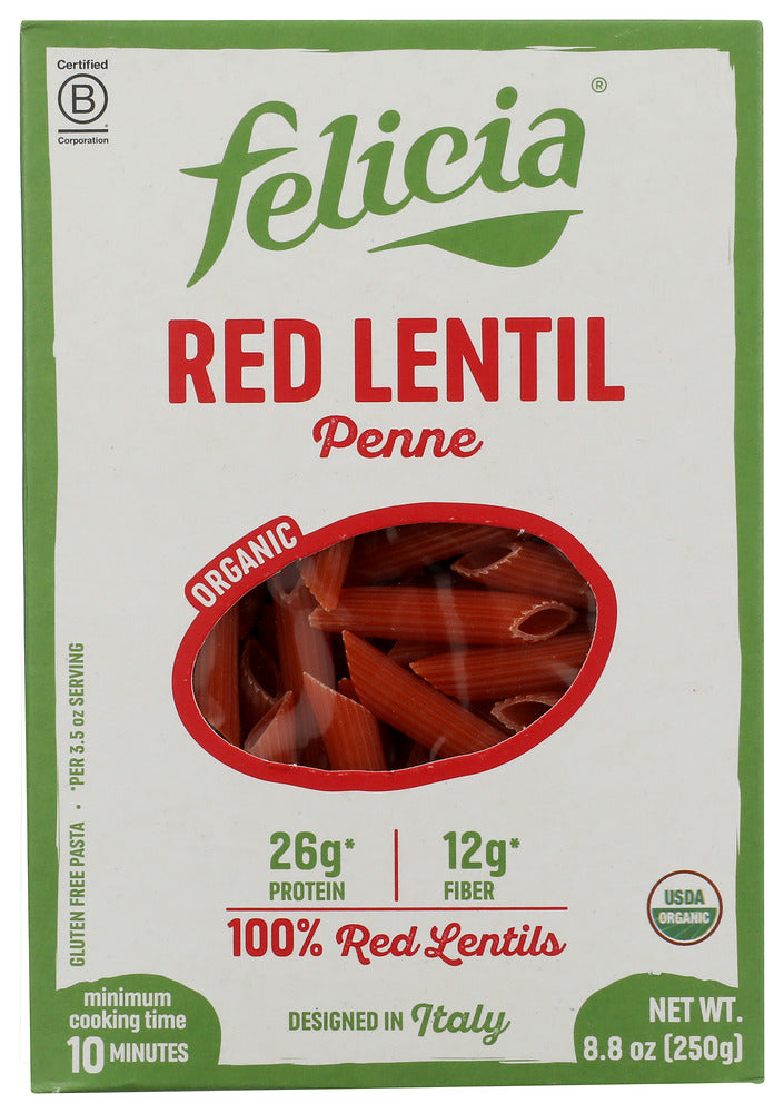 FELICIA: Organic Red Lentil Penne Pasta, 8.8 oz