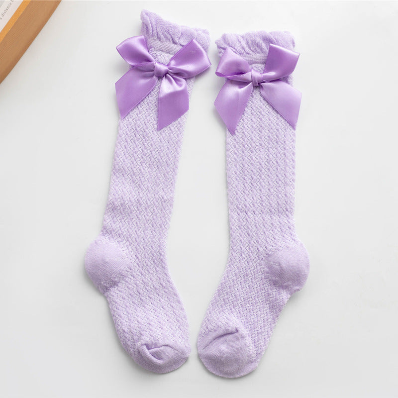 Summer Baby Socks with Bowknot and Mosquito Protection