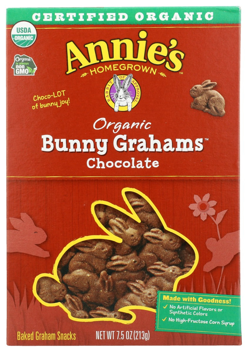ANNIES HOMEGROWN: Organic Chocolate Bunny Grahams, 7.5 oz