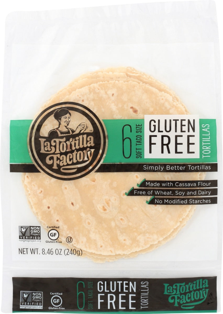 LA TORTILLA FACTORY: Gluten Free Tortillas Cassava Flour, 8.46 oz