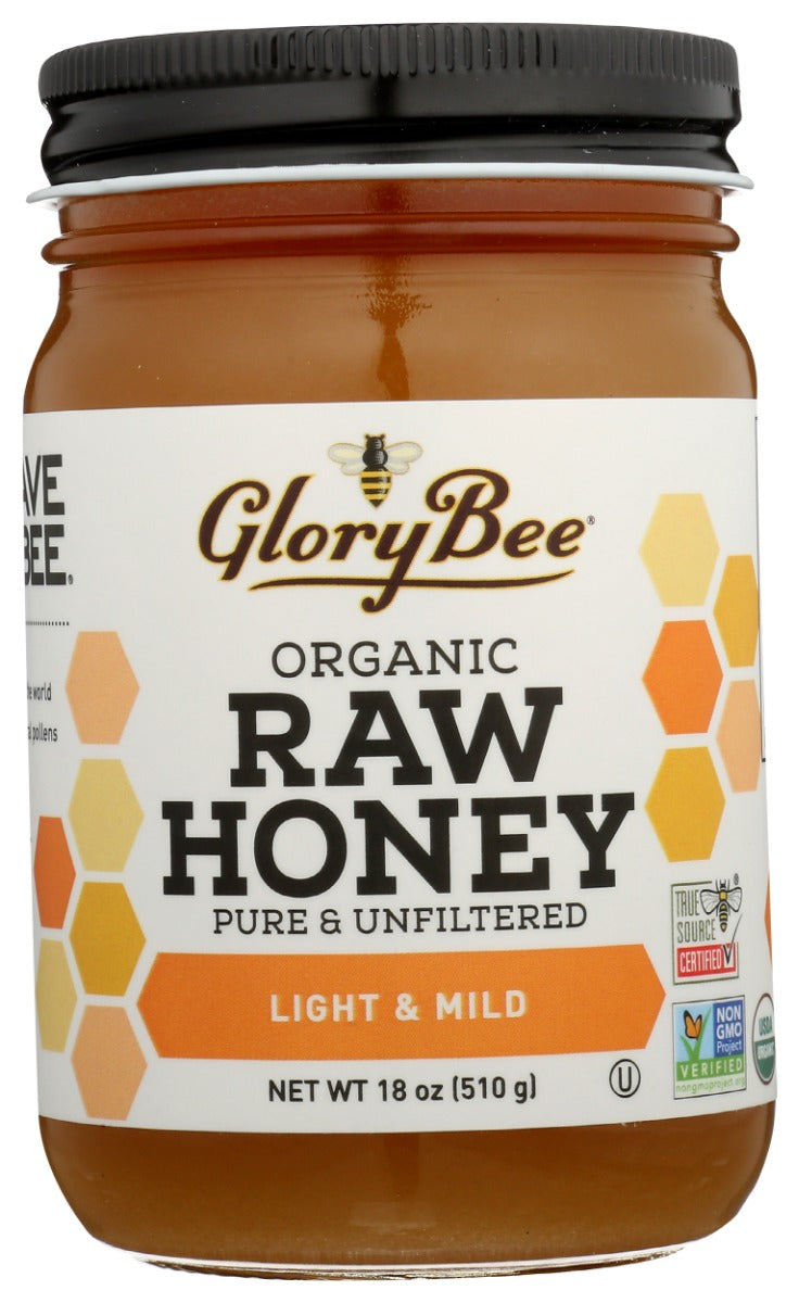 GLORYBEE: Organic Raw Honey, 18 oz