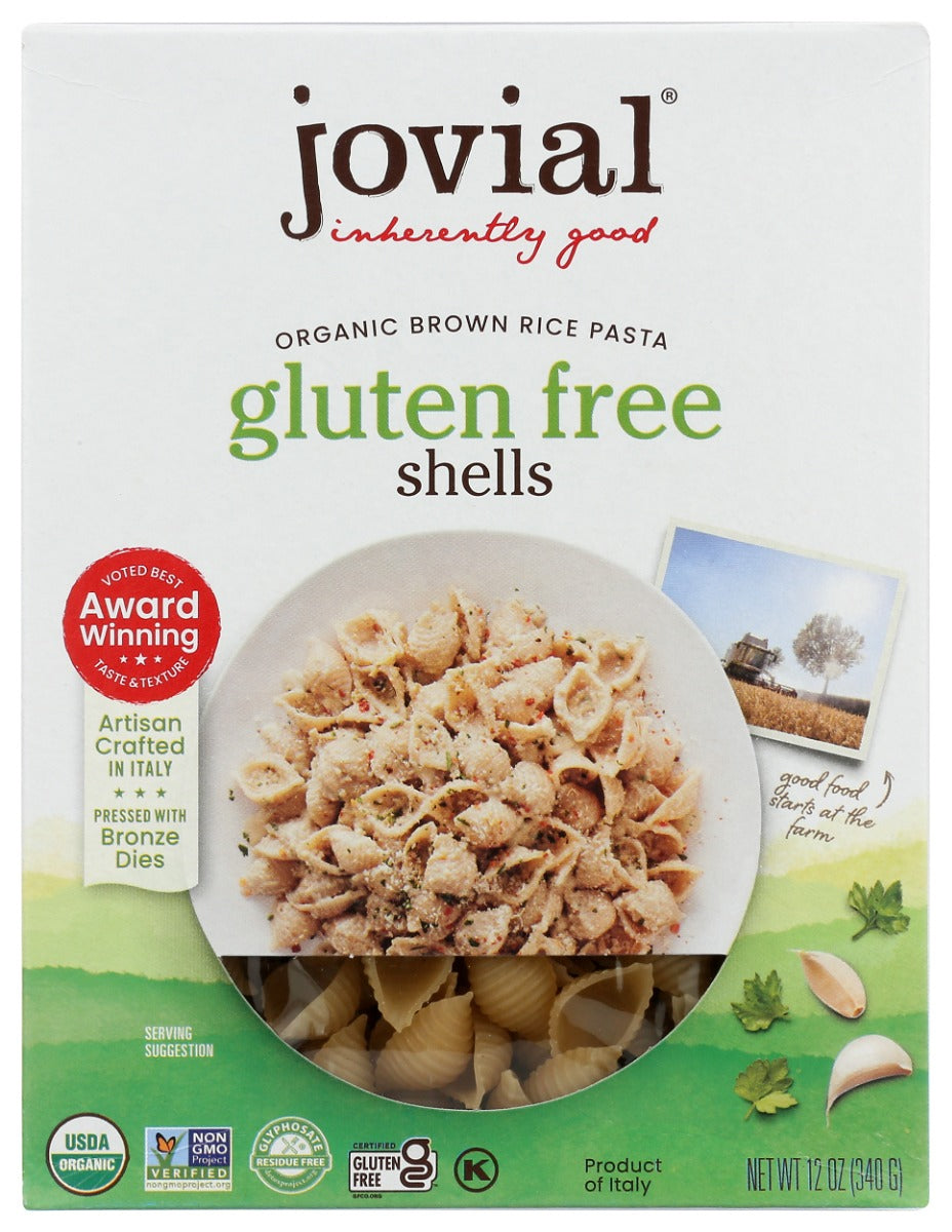 JOVIAL: Organic Gluten Free Brown Rice Shells Pasta, 12 oz