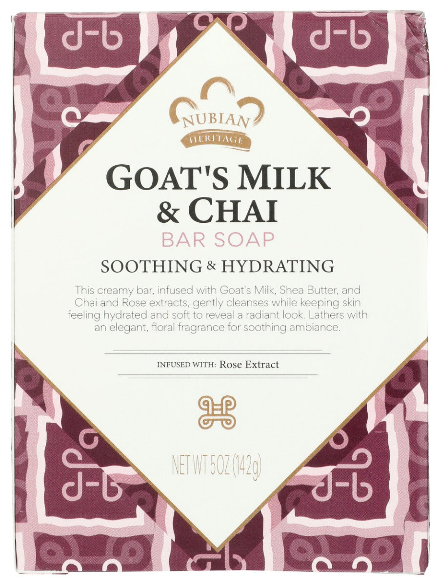 NUBIAN HERITAGE: Goats Milk and Chai Bar Soap, 5 oz