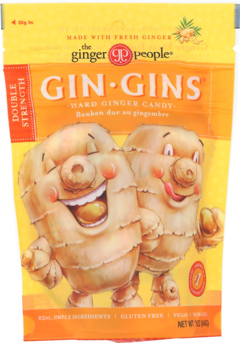 GINGER PEOPLE: Gin Gins Double Strength Hard Ginger Candy, 3 oz