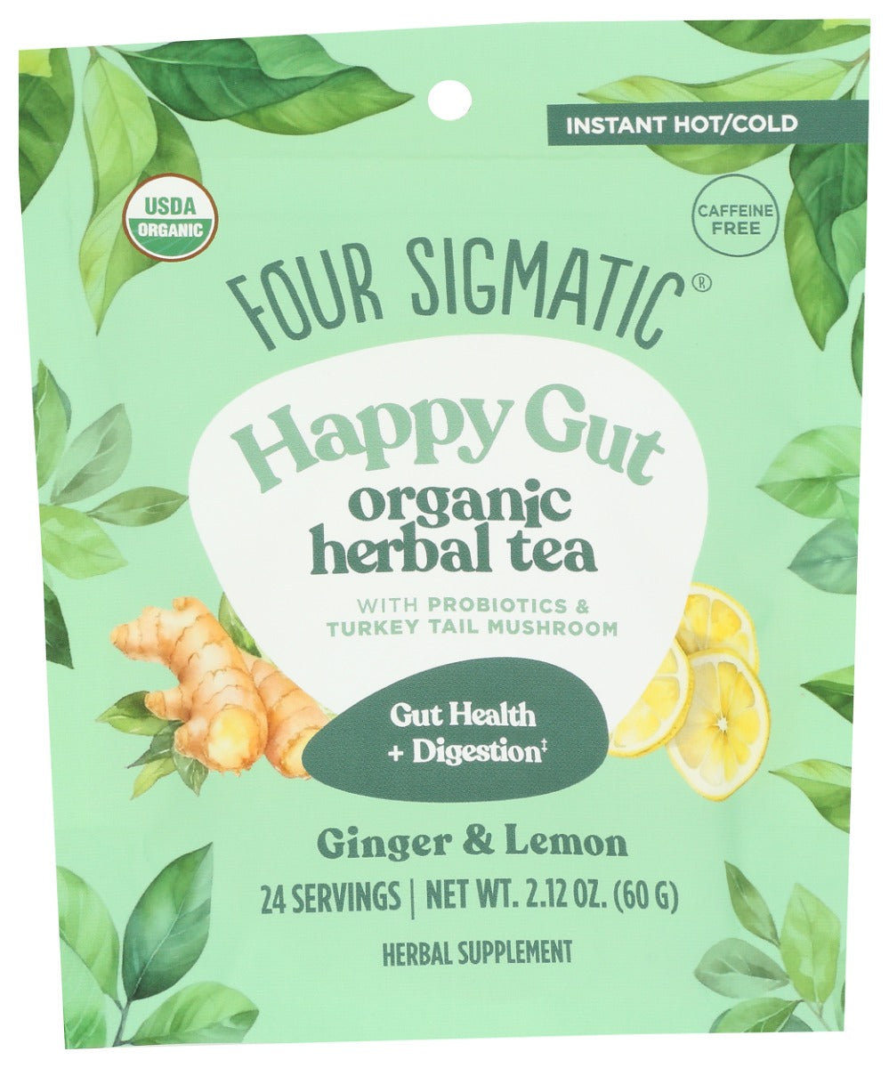 FOUR SIGMATIC: Happy Gut Organic Herbal Tea, 2.12 oz