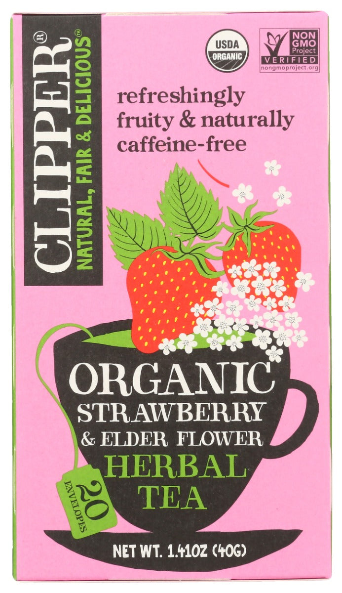 CLIPPER: Organic Strawberry Elderflower Herbal Tea, 1.41 oz
