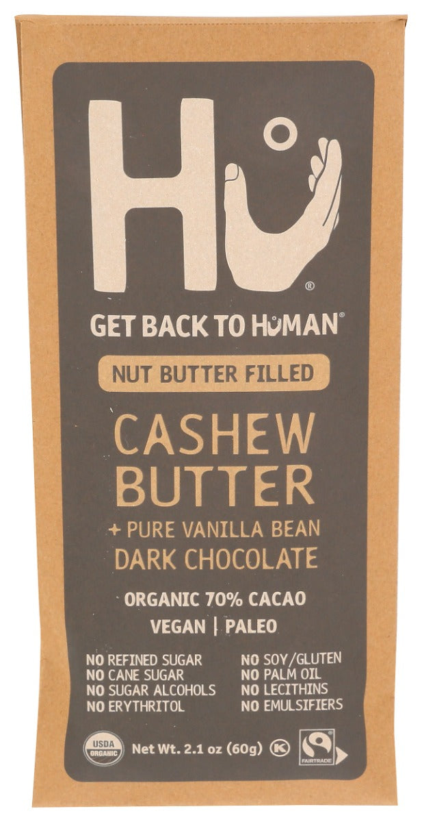 HU: Dark Chocolate Cashew Butter Pure Vanilla Bean Bar, 2.1 oz