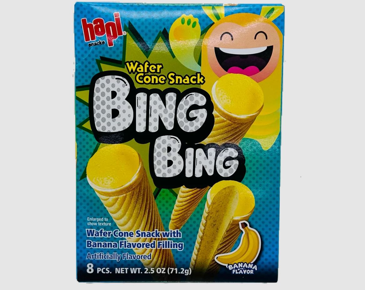 HAPI: Bing Bing Banana Wafer Cone Snack, 2.5 oz
