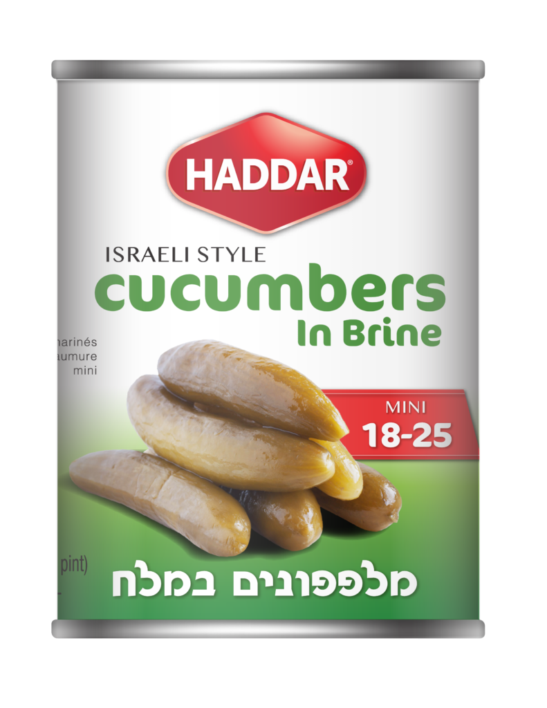 HADDAR: Mini 18 25 Cucumbers In Brine, 19 oz