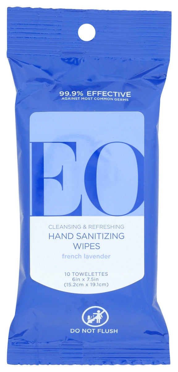 EO: Resealable Hand Sanitizer Wipes Lavender, 1 ea