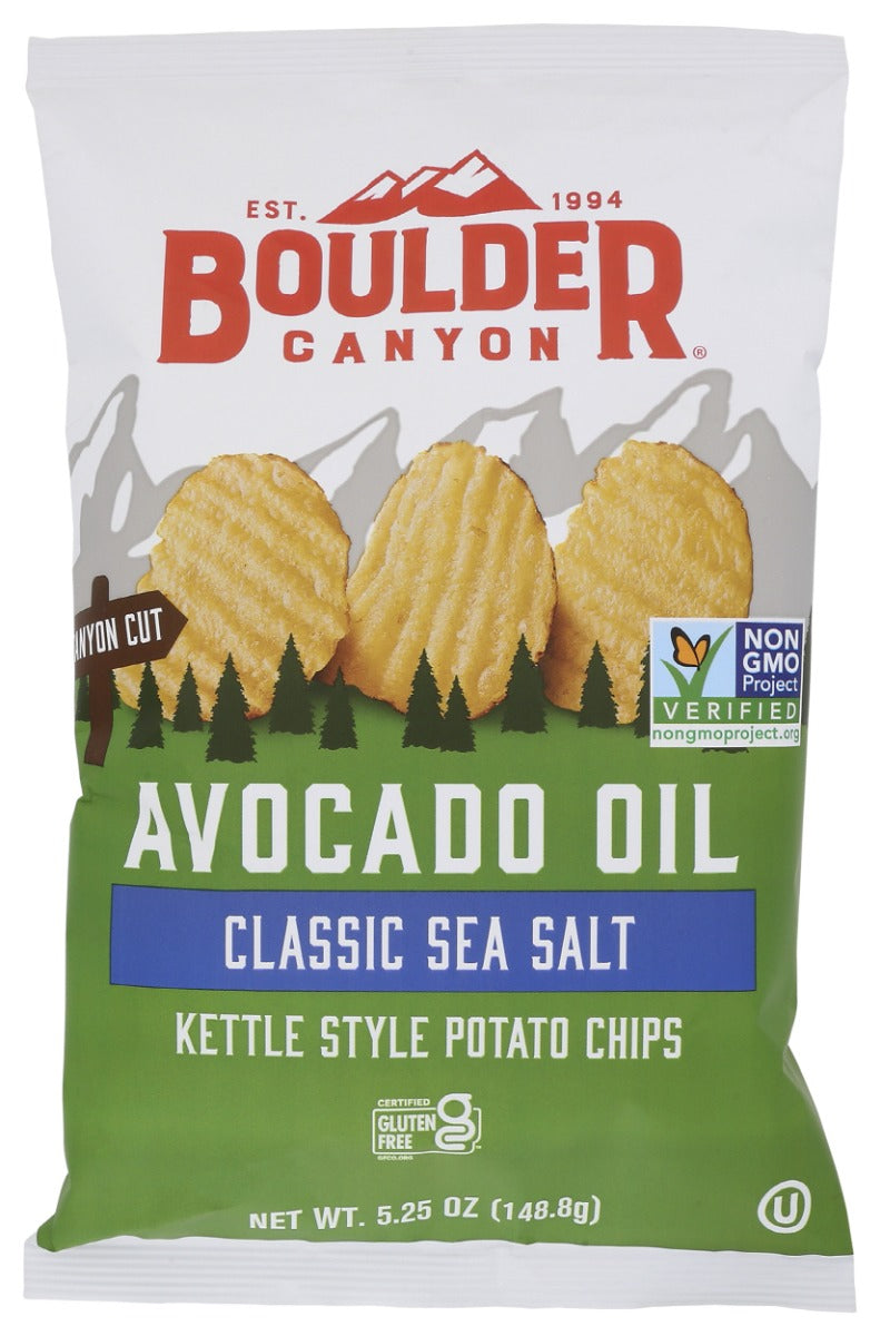 BOULDER CANYON: Avocado Oil Classic Sea Salt Kettle Style Potato Chips, 5.25 oz