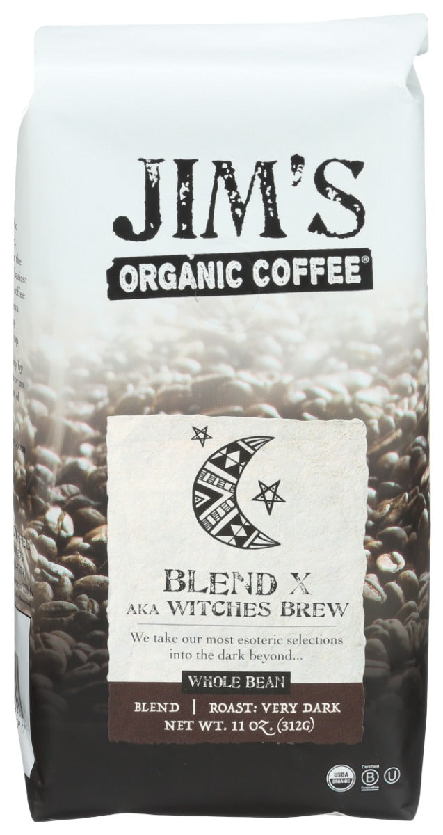 JIMS ORGANIC COFFEE: Blend X AKA Witches Brew, 11 oz