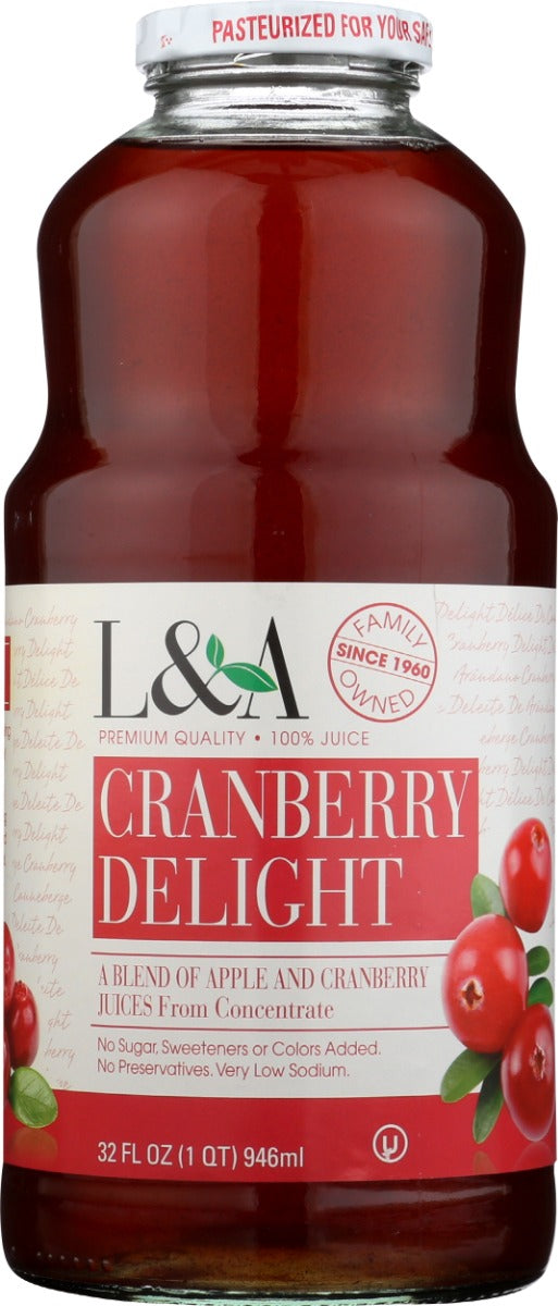 L & A JUICE: Cranberry Delight Juice, 32 fo