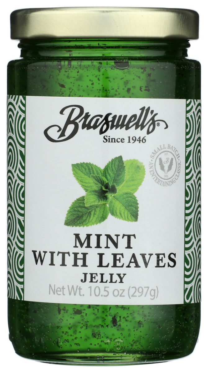 BRASWELL: Mint Jelly with Leaves, 10.5 oz