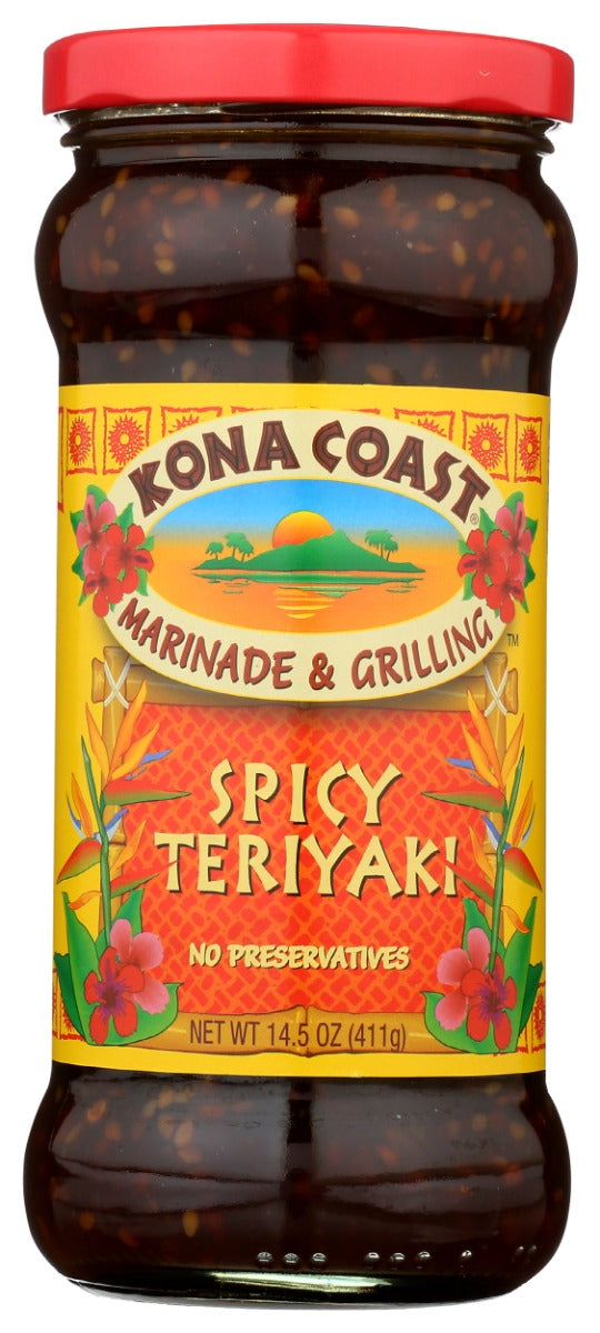 KONA COAST: Spicy Teriyaki Marinade and Grilling Sauce, 14.5 oz