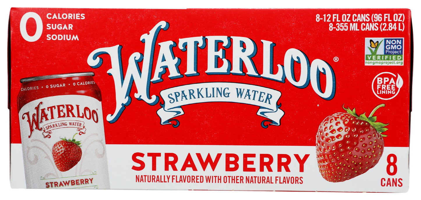 WATERLOO SPARKLING WATER: Water Sparkling Strawberry 8Pk, 96 FO