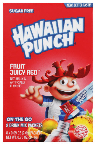 HAWAIIAN PUNCH: Fruit Juicy Red On The Go 8 Drink Mix Packets, 0.75 oz