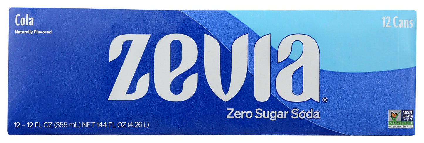 ZEVIA: Zero Calorie Cola Soda, 144 fo