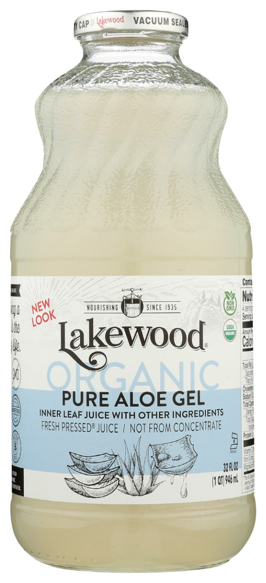 LAKEWOOD: Organic Pure Aloe Gel Juice, 32 fo
