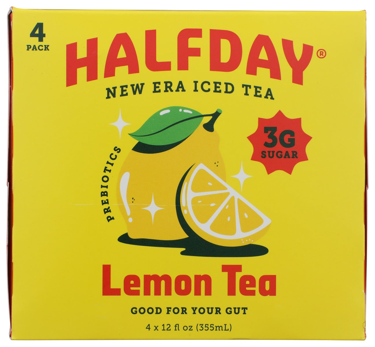HALFDAY: Lemon Prebiotic Iced Tea 4Pk, 48 fo