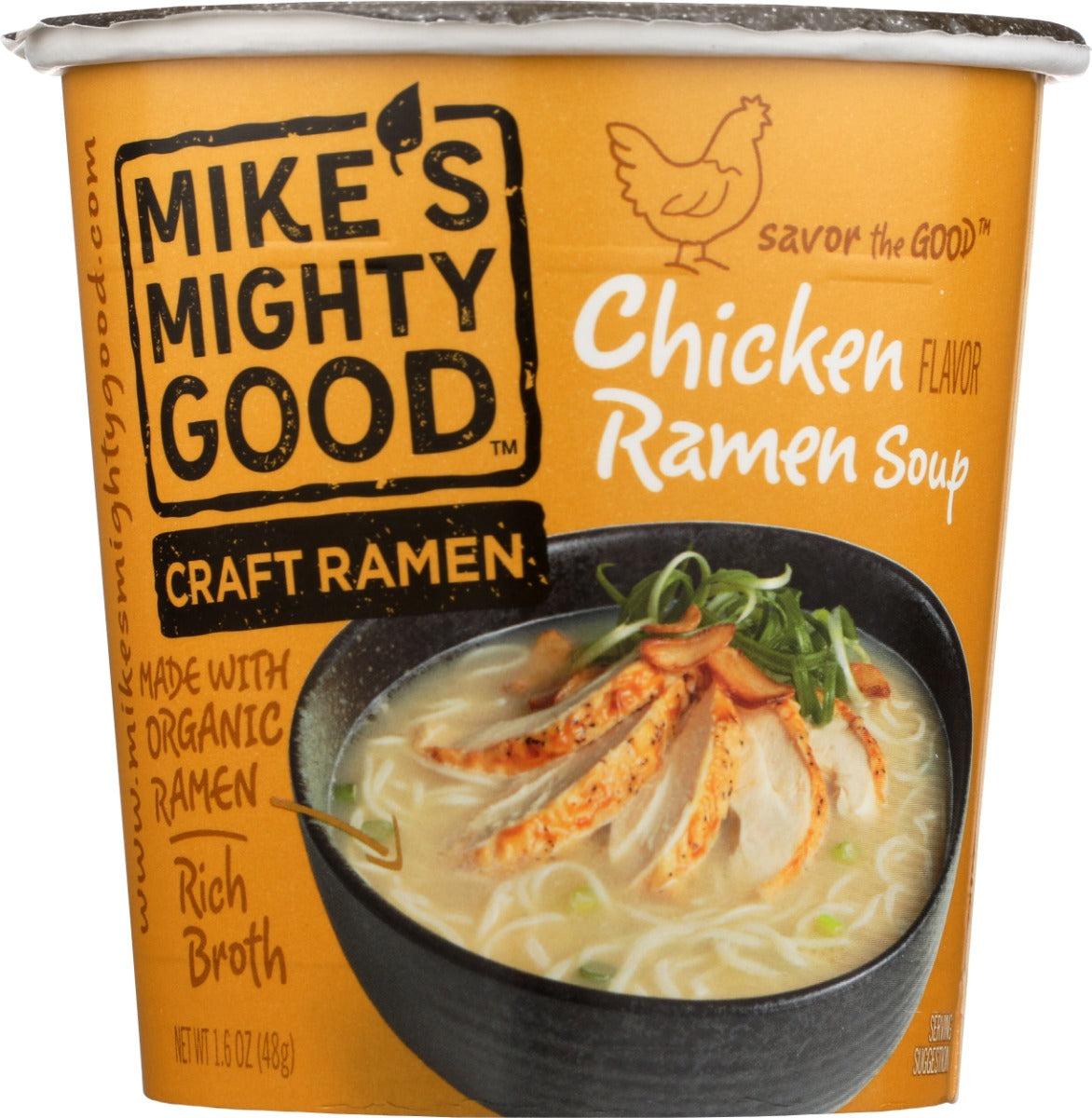 MIKES MIGHTY GOOD: Chicken Flavor Ramen Noodle Soup Cup, 1.6 oz