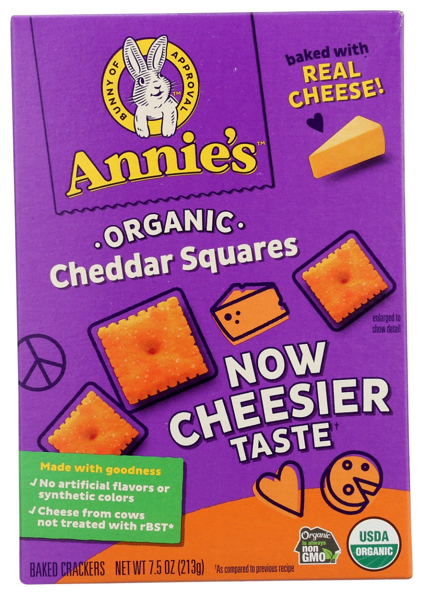 ANNIES HOMEGROWN: Organic Cheddar Squares, 7.5 oz