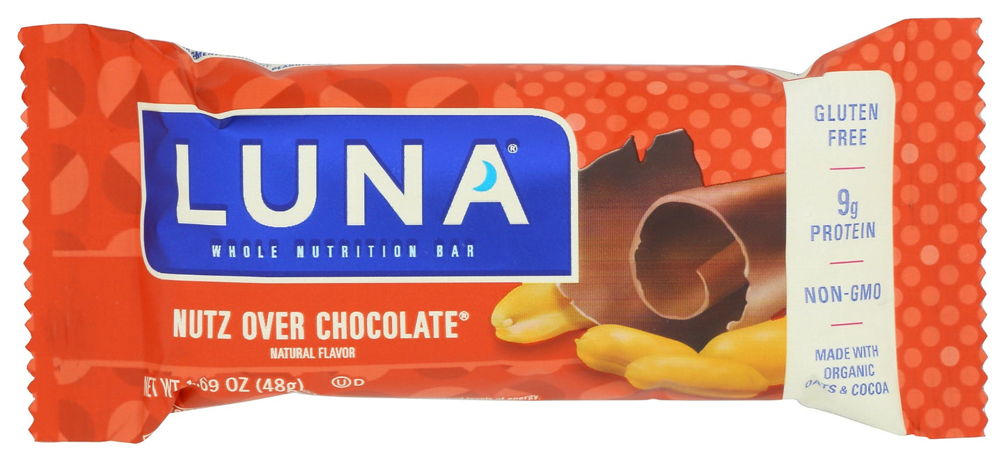 LUNA: Nutz Over Chocolate Flavor Bar, 1.7 oz
