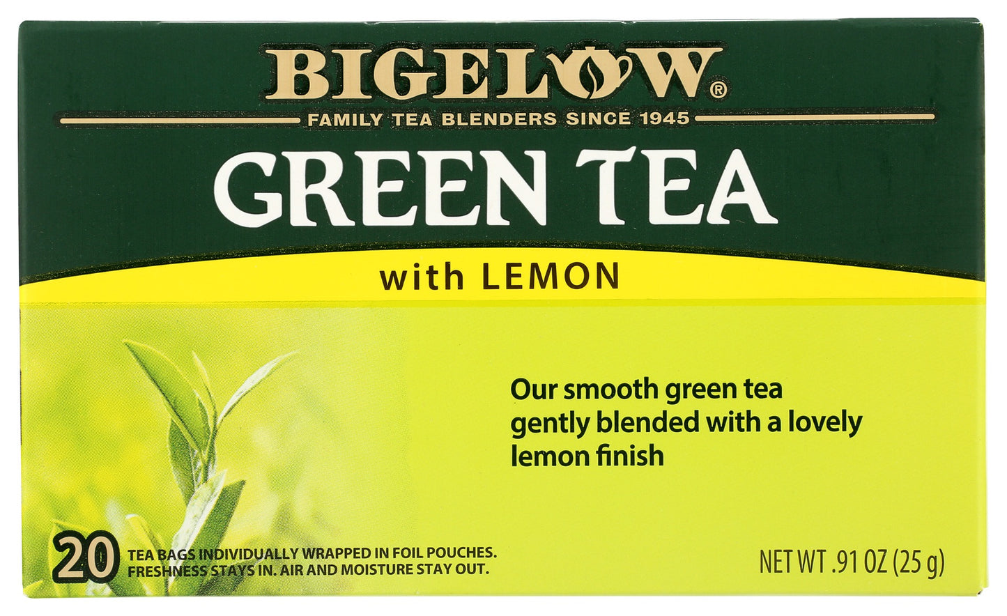 BIGELOW: Green Tea with Lemon 20Bg, 0.91 oz