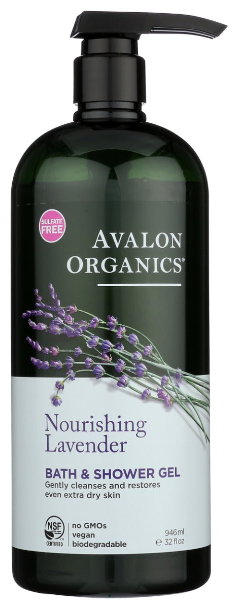 AVALON ORGANICS: Nourishing Lavender Bath and Shower Gel, 32 oz